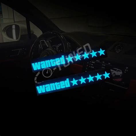 Jdm Custom Light Up Led Car Window Windshield Door Stickers 5 Stars Wanted Glow Panel Led Light ...