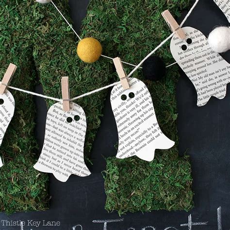 DIY Book Page Ghost Garland - Thistle Key Lane