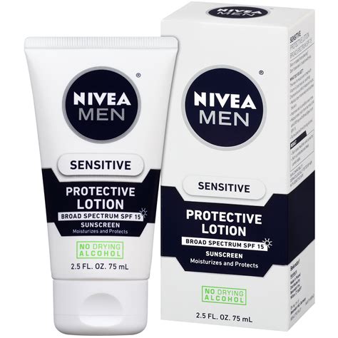 NIVEA Men Protective Face Lotion with SPF 15 for Sensitive Skin, 2.5 fl. oz. - Walmart.com ...