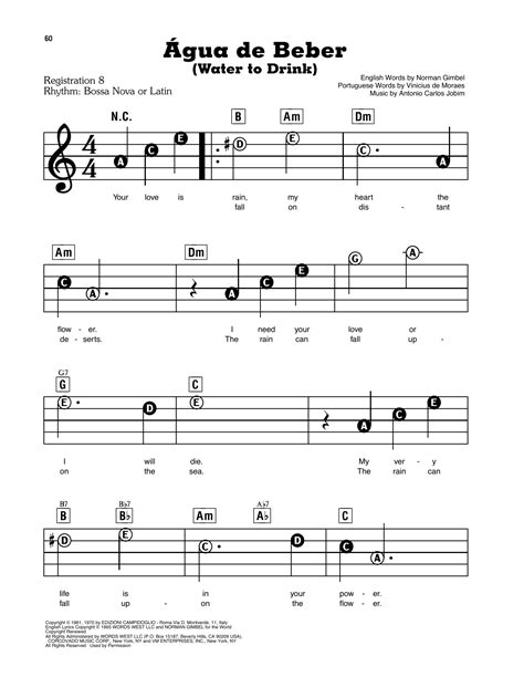 Água De Beber (Water To Drink) by Antonio Carlos Jobim Sheet Music for E-Z Play Today at Sheet ...