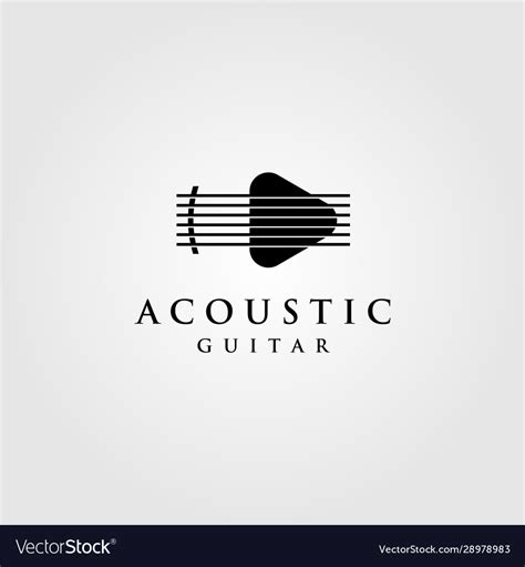 Acoustic guitar logo play button symbol design Vector Image