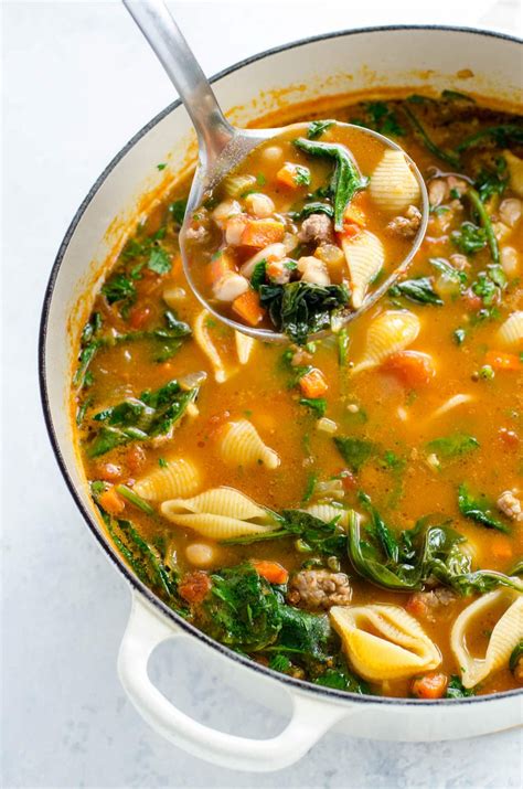 Italian Sausage Soup with White Beans and Spinach | Umami Girl