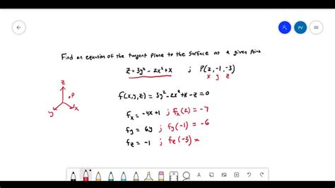 SOLVED:Find an equation of the tangent plane to the given surface at the specified point. z=3 y ...