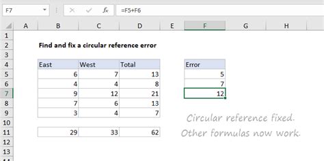 Excel formula: How to fix a circular reference error | Exceljet