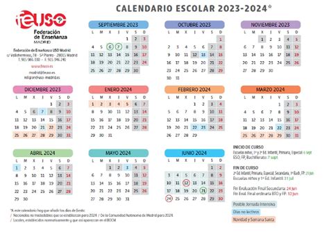 Bonnie Pena Info: Calendario Escolar 2023 A 2024 Sep Primaria