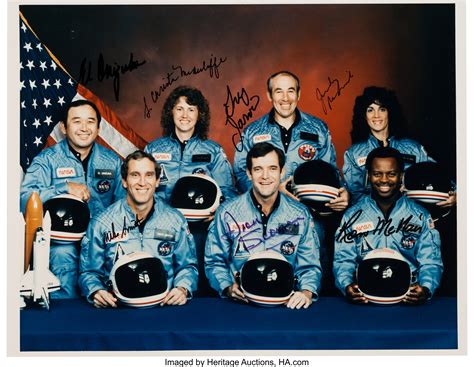 Space Shuttle Challenger (STS-51-L) Crew-Signed Color Photo.... | Lot ...