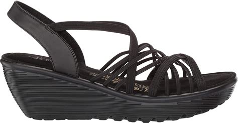 Skechers Parallel Crossed Wires Womens Slingback Wedge Sandals, Black ...