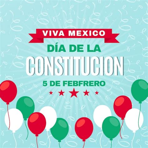 Premium Vector | Mexico constitution day flat design balloons