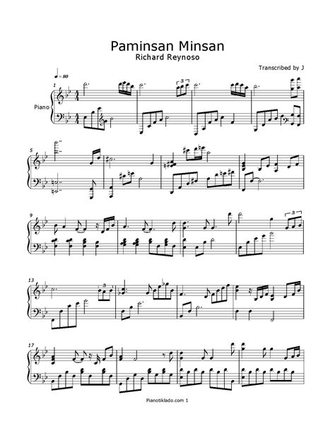 Paminsan Minsan - Richard Reynoso | Pianotiklado