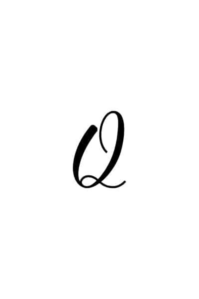 Calligraphy Letters Printable for Beginners: Letter Q