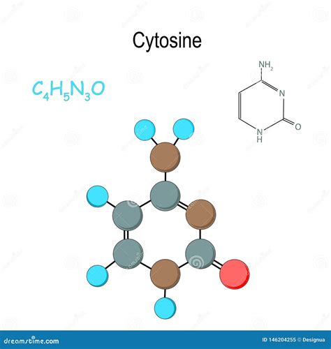 Cytosine Molecule With Chemical Formula Royalty-Free Stock Image ...