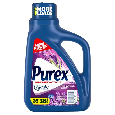 Purex Fresh Lavender Blossom, 38 Loads, Liquid Laundry Detergent with Crystals Fragrance, 50 fl ...