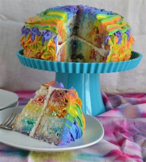 Rainbow Jello Poke Cake-Flour On My Face