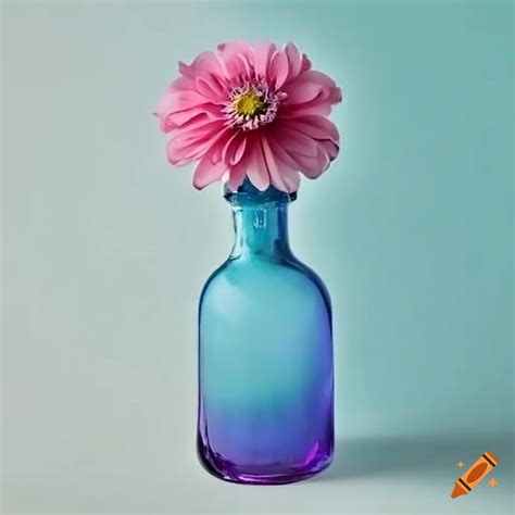 Colorful glass vase filled with flowers on Craiyon