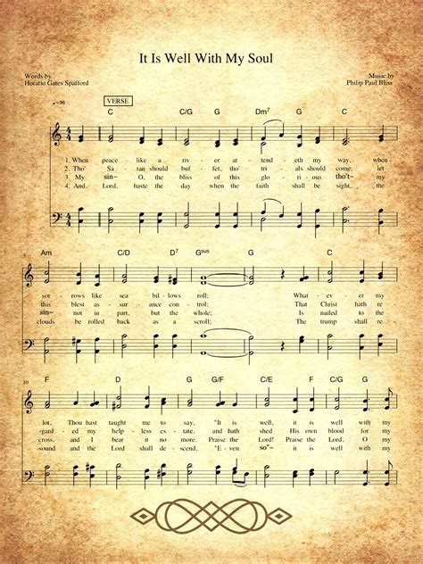 It is Well With My Soul Sheet Music Printable Vintage Sheet | Etsy