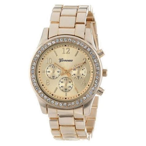 Top Luxury Classic Women Dress | Rhinestone watches, Gold watch, Womens ...