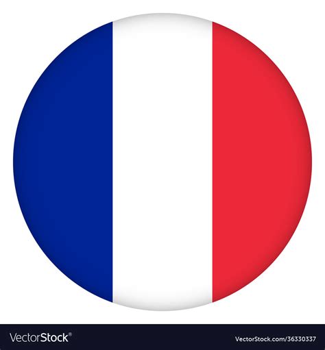 Flag france round icon badge or button french Vector Image