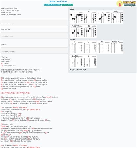 Chord: Bulletproof Love - tab, song lyric, sheet, guitar, ukulele ...