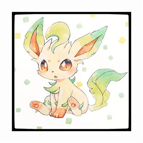 Pokémon Leafeon Watercolor Poster Handmade Canvas Print Art A3 A4 ...