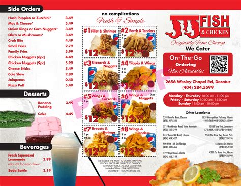 JJ Fish & Chicken menu in Stockbridge, Georgia, USA