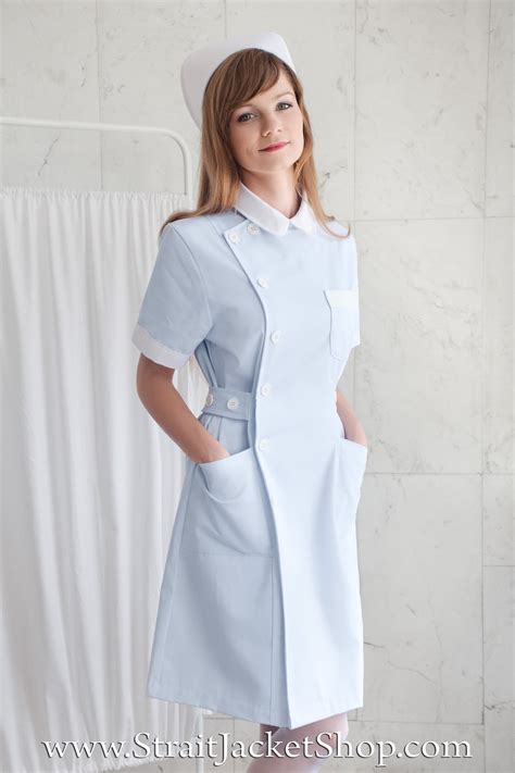 Cute Blue Nurse Uniform High Quality 100% Cotton / Medical / Hospital ...