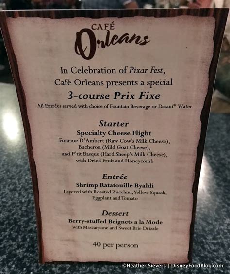 Pixar Fest Eats: Three-Course Ratatouille-Inspired Menu at Cafe Orleans in Disneyland | the ...