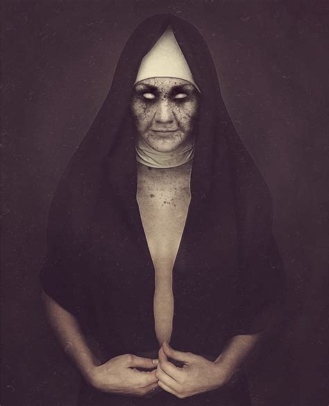 Royalty-Free photo: Woman dressed as nun with face photo edit | PickPik