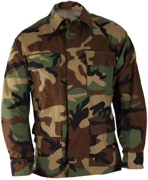 GI Military Rip Stop Shirt Woodland Camo - Size XS/S - PNA Surplus