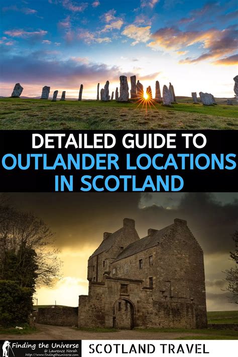 the cover of scotland's guide to outlander locations in scotland, including stonehenge