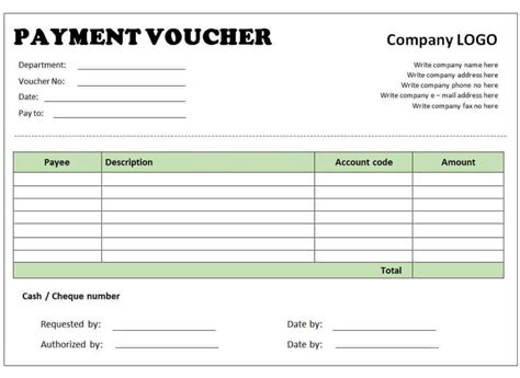 √ Printable Check Voucher Template