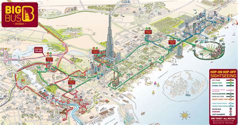 Map of Dubaï tourist attractions, sightseeing & tourist tour