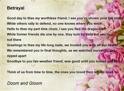 Betrayal - Betrayal Poem by Doom and Gloom