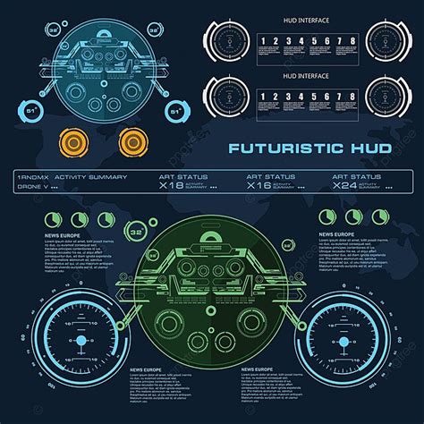 Futuristic User Interface Design Concept With Hud Elements As ...