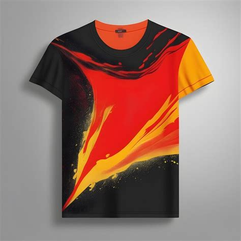 Premium AI Image | T shirt design template with abstract fire pattern Vector illustration