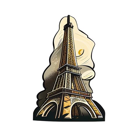 Cartoon sticker of The Eiffel Tower in Paris, France 17333841 PNG