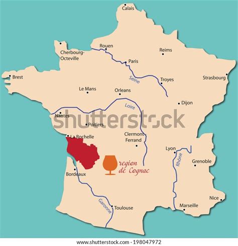 Map Region Cognac France Stock Vector (Royalty Free) 198047972