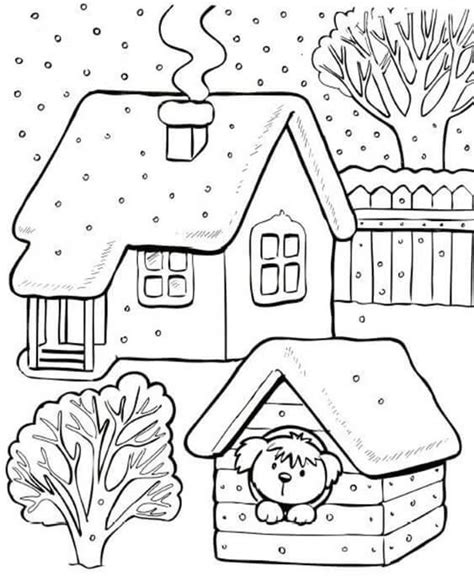 Free easy to print snow coloring pages – Artofit