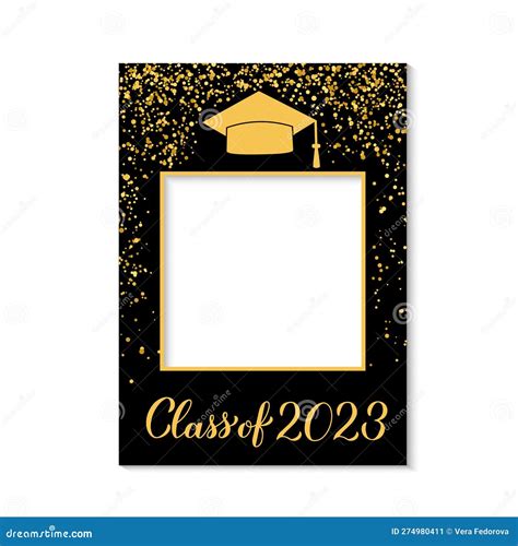 Class of 2023 Photo Booth Frame Graduation Cap Isolated on White. Graduation Party Photobooth ...