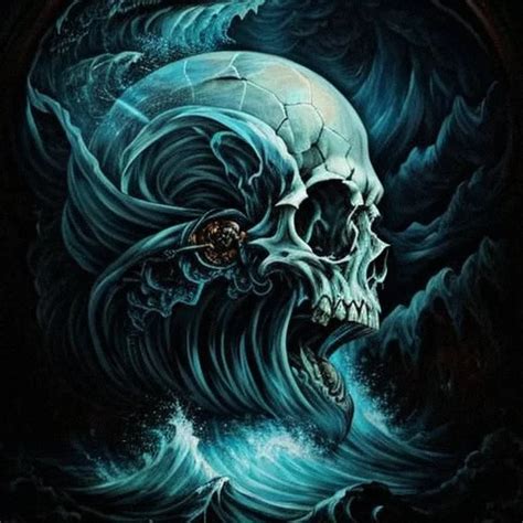 Ai Art Generator: a skull with intense waves and iframes, screaming ...
