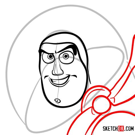 How to draw Buzz Lightyear's face | Toy Story - SketchOk - step-by-step drawing tutorials | Easy ...