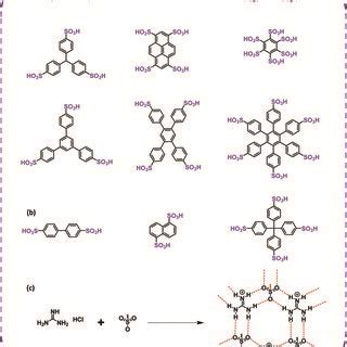 (a) Sulfonic acid topology that can form hydrogen bonds. (b) The ...