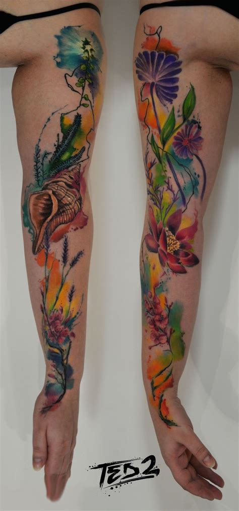 Watercolor tattoo,splash tattoo,color,tattoo,splatter,tattoo watercolor watercolour tattoo,shell ...