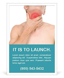 Man With Sore Throat: Isolated White Background Photography Ad Template & Design ID 0000031874 ...