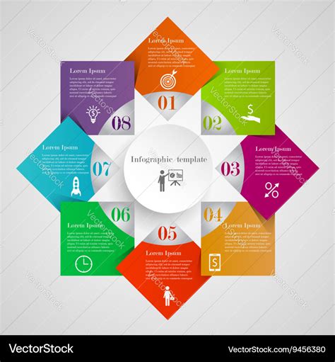 Infographic circle flowchart template Royalty Free Vector