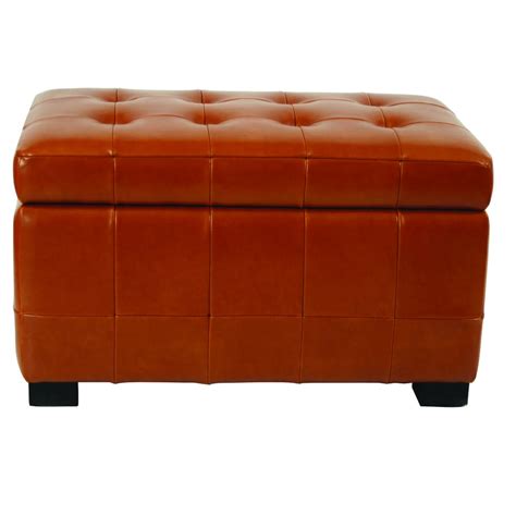 Safavieh Small Manhattan Casual Saddle Faux Leather Storage Ottoman at ...