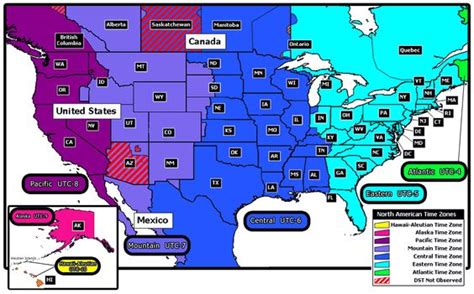 Map United States Time Zones With Cities - Direct Map