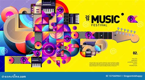 Vector Colorful Music Festival for Event Banner and Poster. Stock Vector - Illustration of ...