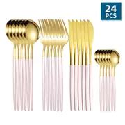 Stainless Steel Golden Cutlery Silverware Set - Temu