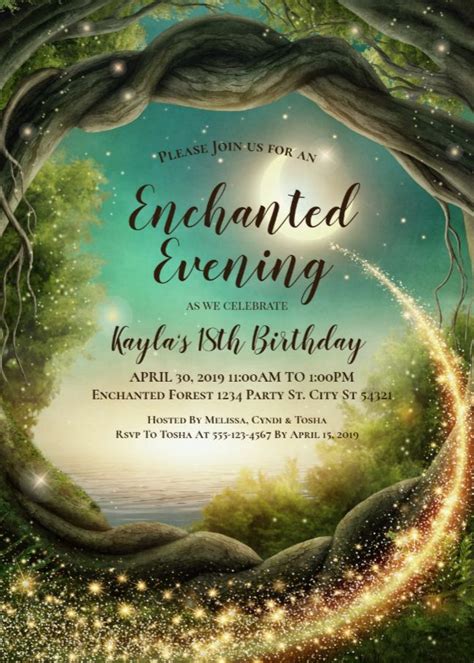 Enchanted Evening, Glitter Invitations | Zazzle | Enchanted forest ...