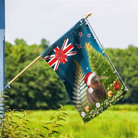 New Zealand Christmas Kiwi Bird and Fern Flag MLN2060F - Flagwix